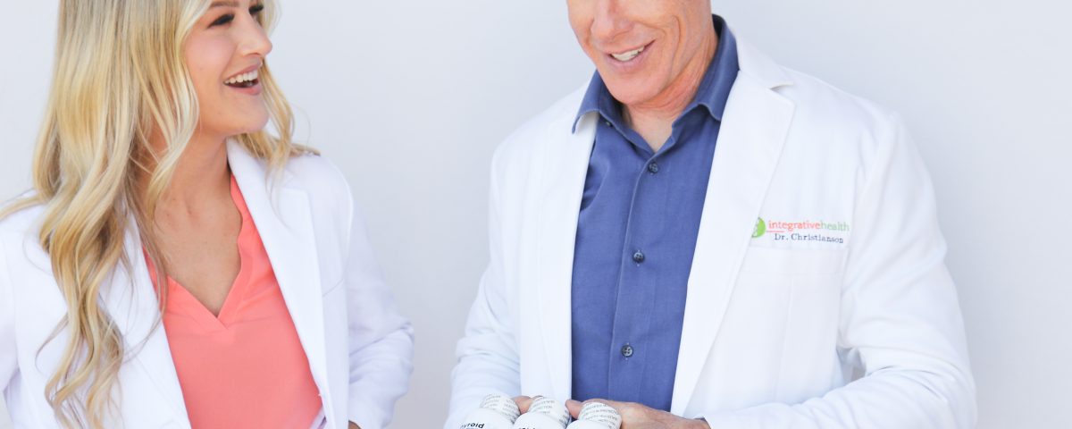 A doctor using a laptop.